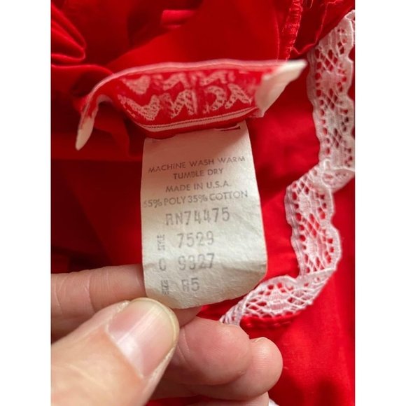 5T Kandy Ann Vintage Girls' Red Ruffle Party Christmas Dress - Picture 7 of 7